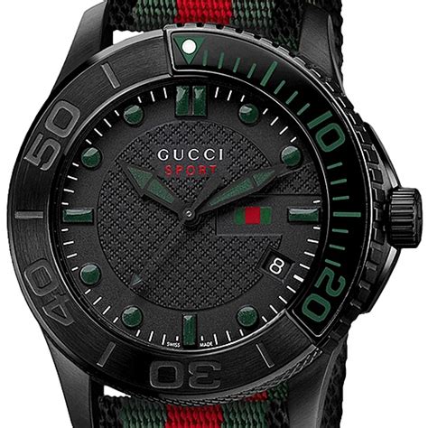 gucci g-timeless sport web nylon mens black pvd watch|Gucci g timeless watches.